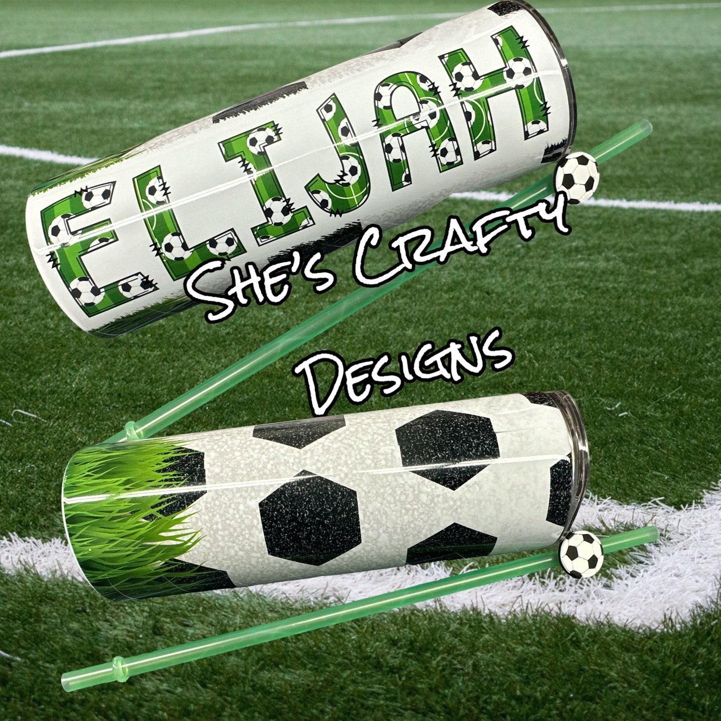 Soccer 20 OZ Tumbler with Customizable Name