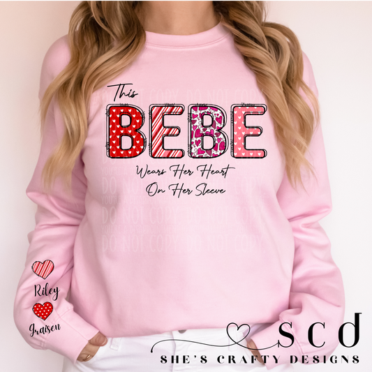 Valentines Day heart on my sleeve