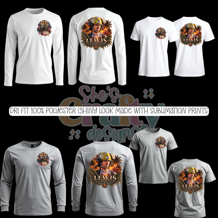 Keepsakes In Memory of Evan Daniel Lewis ( Dri Fit with Sublimation prints)