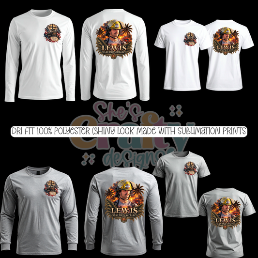 Keepsakes In Memory of Evan Daniel Lewis ( Dri Fit with Sublimation prints)